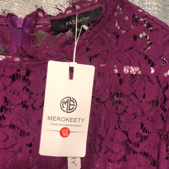 COPY - Merokeety Sleeveless Lace Floral Cocktail Dress - Picture 6 of 11